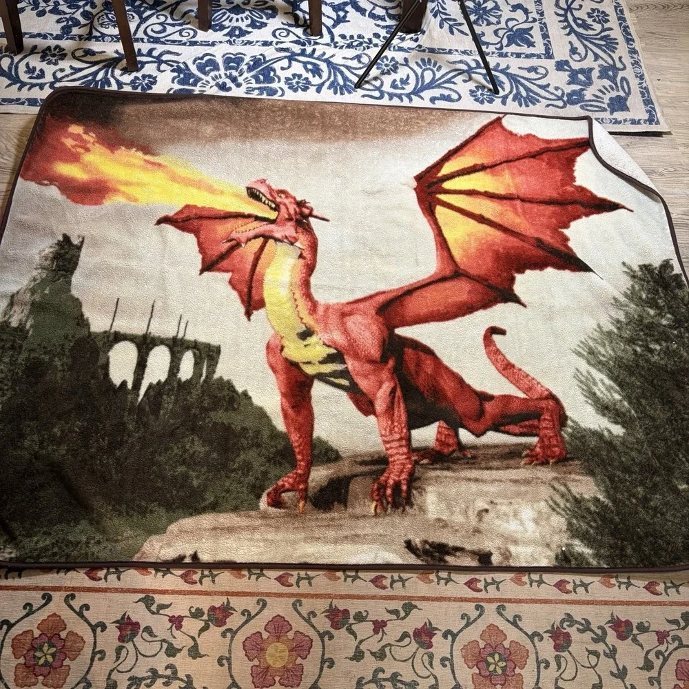 Shavel Home Luxury High Pile Oversized Throw, 60 x 80‎ Inch, Dragon Fire Cozy